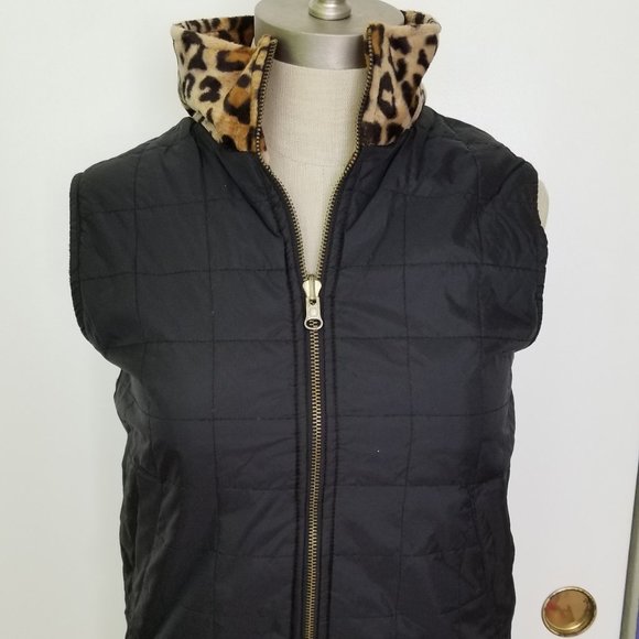 Reversible Leopard/Black Vest, Juniors Size S - Picture 3 of 5